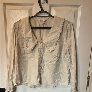 Joe Fresh Cream Ruffled Sailor Collar Blouse